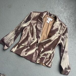 J.R. Nites Shimmer Blazer‎ Rhinestone Button Party Jacket Size 16